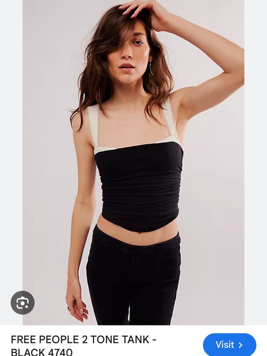 Free People Tops - Free People Black Tank with Cream Straps
